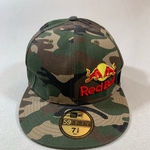New era Red Bull energy camo baseball cap hat fitted 7 3/8 camouflage